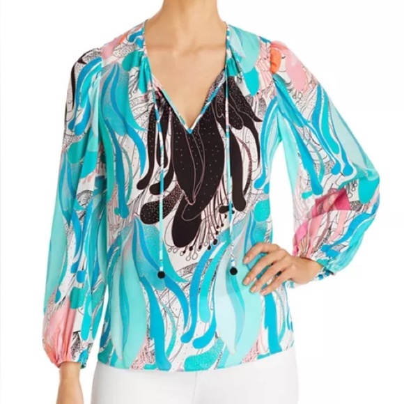Kobi Halperin Anya 100% Silk Blouse Size Medium - Picture 1 of 13